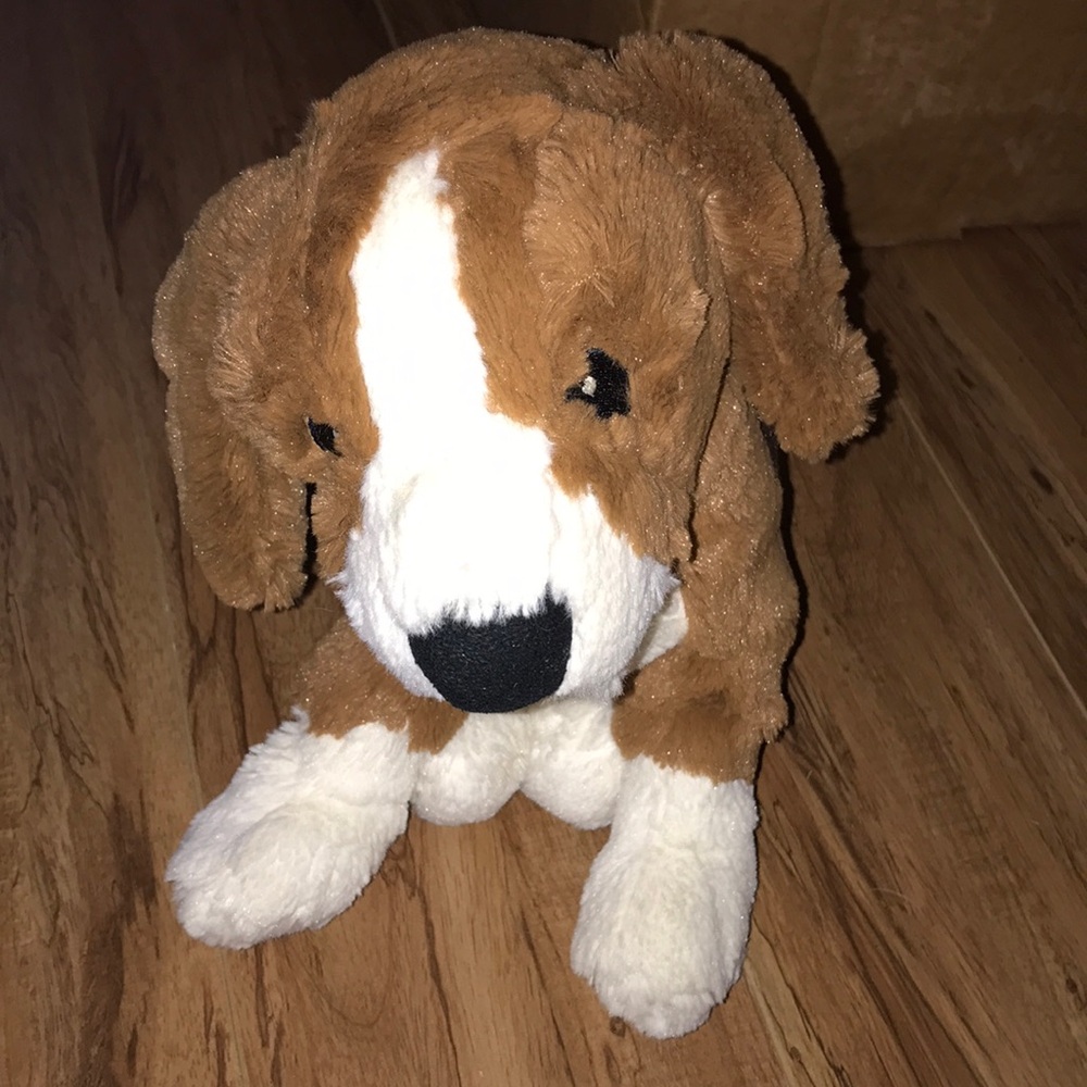 Plush Brown and White Dog Toy - Soft Pet Plush